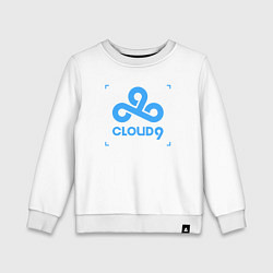 Свитшот хлопковый детский Cloud9 - tecnic blue, цвет: белый