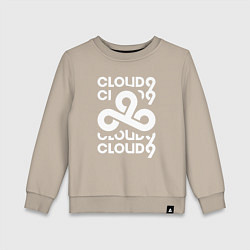 Свитшот хлопковый детский Cloud9 - in logo, цвет: миндальный