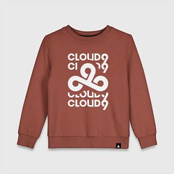 Свитшот хлопковый детский Cloud9 - in logo, цвет: кирпичный