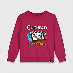 Свитшот хлопковый детский Switch cuphead, цвет: маджента