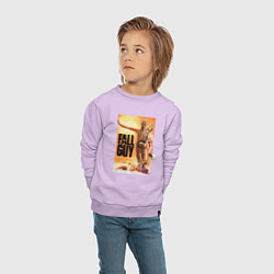 Свитшот хлопковый детский Эмили Блант и Райан Гослинг каскадеры, цвет: лаванда — фото 2