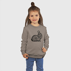 Свитшот хлопковый детский Зайченок в шапке, цвет: утренний латте — фото 2