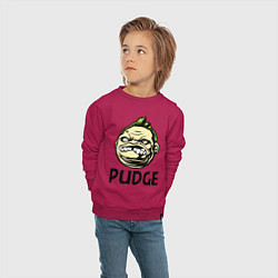 Свитшот хлопковый детский Pudge Face, цвет: маджента — фото 2