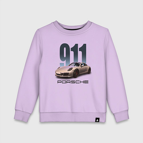Детский свитшот Порше 911 спортивный автомобиль / Лаванда – фото 1