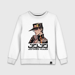 Свитшот хлопковый детский Jotaro Kujo - Jojo ai art, цвет: белый