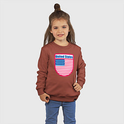 Свитшот хлопковый детский United States, цвет: кирпичный — фото 2