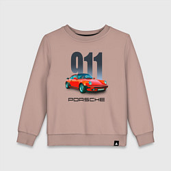 Свитшот хлопковый детский Porsche 911 спортивный немецкий автомобиль, цвет: пыльно-розовый