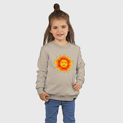 Свитшот хлопковый детский Огненное солнце, цвет: миндальный — фото 2