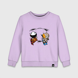Свитшот хлопковый детский Лунная гонка, цвет: лаванда