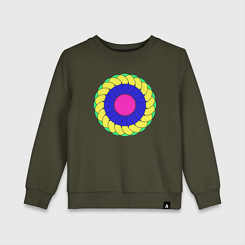 Детский свитшот Геометрический подсолнух / Хаки – фото 1