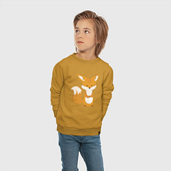 Свитшот хлопковый детский Недовольный лисёнок, цвет: горчичный — фото 2