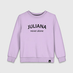 Свитшот хлопковый детский Juliana never alone - motto, цвет: лаванда