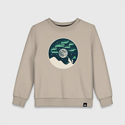 Свитшот хлопковый детский Vinyl wolf, цвет: миндальный
