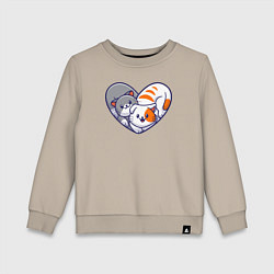 Детский свитшот Котики в сердечке