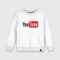 Свитшот хлопковый детский You tube logo, цвет: белый