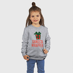 Свитшот хлопковый детский Gangsta wrapper, цвет: меланж — фото 2