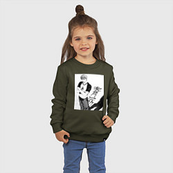 Свитшот хлопковый детский Эйкити Онидзука учитель, цвет: хаки — фото 2