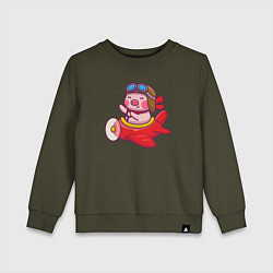 Детский свитшот Поросёнок авиатор