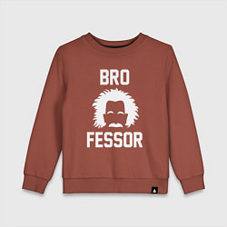 Свитшот хлопковый детский Brofessor - Эйнштейн бро, цвет: кирпичный