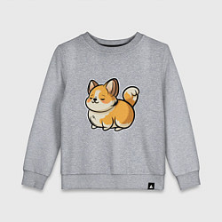 Свитшот хлопковый детский Милый корги пухленький, цвет: меланж