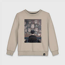 Свитшот хлопковый детский Патриотизм Мориарти Шерлок, цвет: миндальный