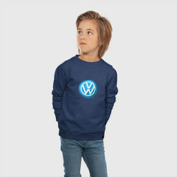 Свитшот хлопковый детский Volkswagen logo blue, цвет: тёмно-синий — фото 2