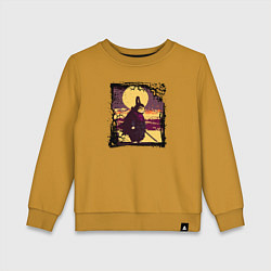 Свитшот хлопковый детский Защитник священных земель, цвет: горчичный