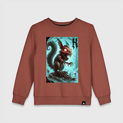 Свитшот хлопковый детский Жуткая белка - хэллоуин, цвет: кирпичный