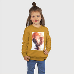 Свитшот хлопковый детский Корзинка фруктов Тору Хонда, цвет: горчичный — фото 2