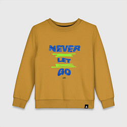 Свитшот хлопковый детский Never Let Go Jungkook, цвет: горчичный
