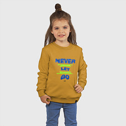 Свитшот хлопковый детский Never Let Go Jungkook, цвет: горчичный — фото 2