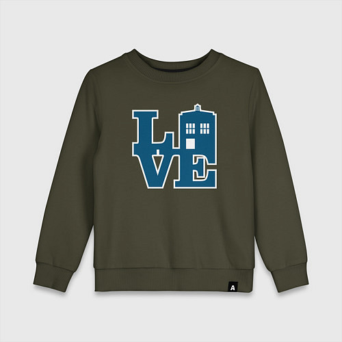 Детский свитшот Love doctor who / Хаки – фото 1