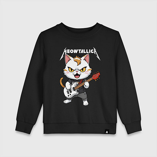 Детский свитшот Meowtallica rock / Черный – фото 1