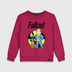 Свитшот хлопковый детский Vault boy and dog, цвет: маджента