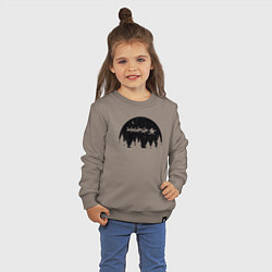 Свитшот хлопковый детский Night Santa Claus, цвет: утренний латте — фото 2