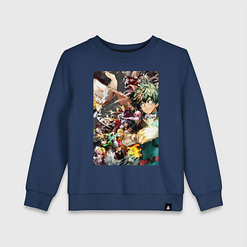 Детский свитшот Моя геройская академия Идзуку Мидория Отяко Урарак / Тёмно-синий – фото 1