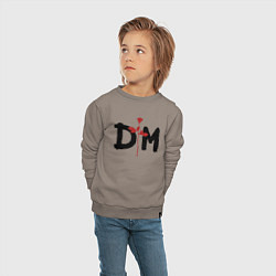 Свитшот хлопковый детский Депеш мод логотип, цвет: утренний латте — фото 2