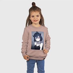 Свитшот хлопковый детский Чёрный клевер Секре Сваллотейл Неро, цвет: пыльно-розовый — фото 2