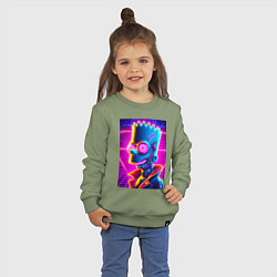 Свитшот хлопковый детский Биоробот Барт - неоновое свечение, цвет: авокадо — фото 2