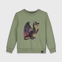 Свитшот хлопковый детский HOMM3 Black Dragon, цвет: авокадо