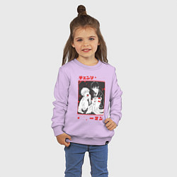 Свитшот хлопковый детский Человек-бензопила Денджи Пауэр Аки Хаякава, цвет: лаванда — фото 2