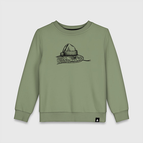 Детский свитшот Змей новогодний / Авокадо – фото 1