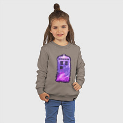 Свитшот хлопковый детский Violet tardis, цвет: утренний латте — фото 2