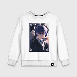 Детский свитшот Тёмный дворецкий Сиэль Фантомхайв пьет чай