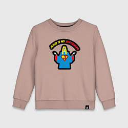 Детский свитшот Иисус мой супергерой