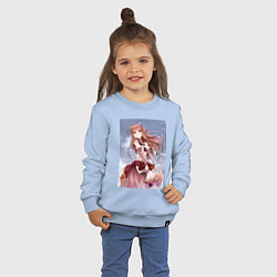 Свитшот хлопковый детский Волчица и пряности арт Холо, цвет: мягкое небо — фото 2