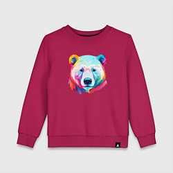 Детский свитшот Яркий портрет белого медведя