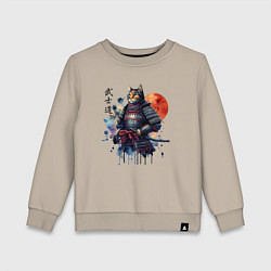 Детский свитшот Cat samurai - bushido ai art