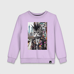 Детский свитшот Нью-Йоркский панк музыкант - нейросеть