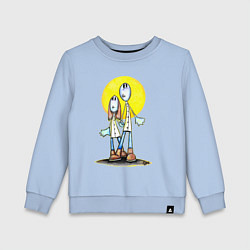 Свитшот хлопковый детский Чудики, цвет: мягкое небо